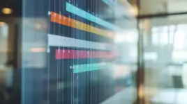 Mastering Gantt charts with colorful task bars on a computer screen
