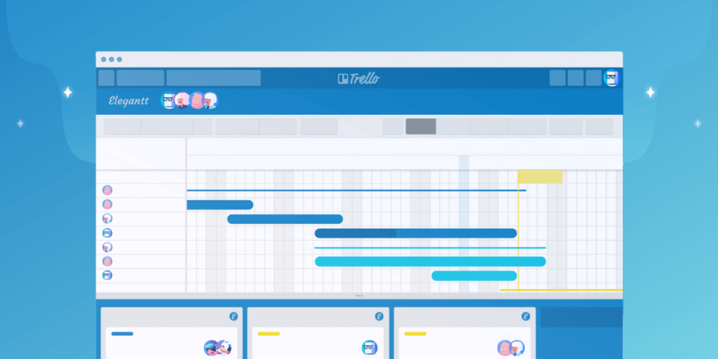 Trello Gantt chart view with drag-and-drop customization