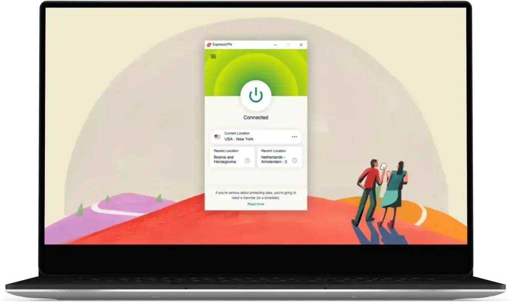 ExpressVPN desktop app connected to New York server
