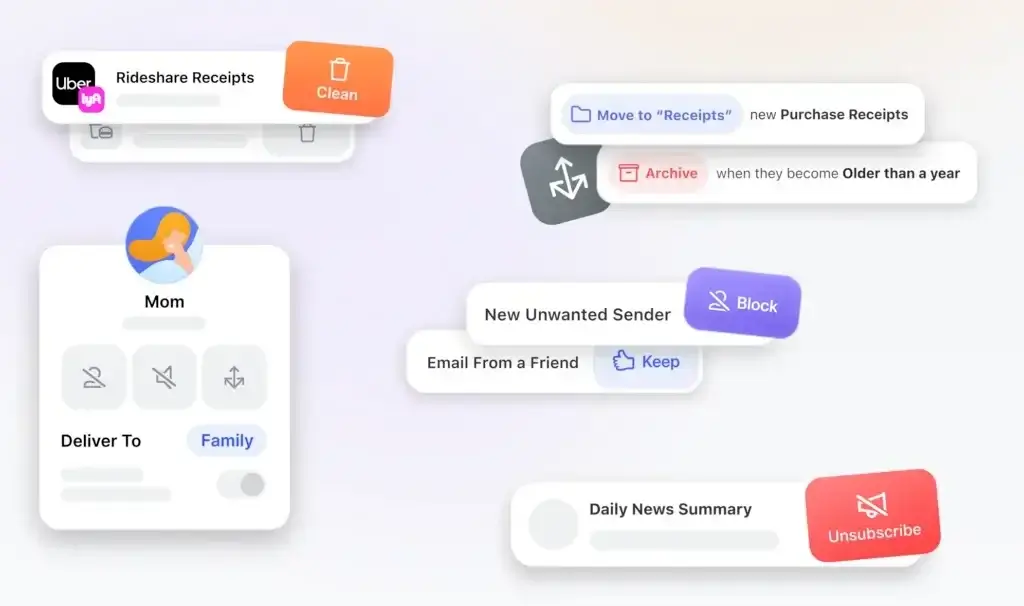 Clean Email automation rules for different message types