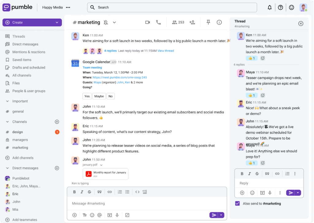 Use integrations in Pumble to improve communication, share files, and enhance efficiency