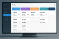 CRM pipeline showing deal stages and sales forecast probabilities