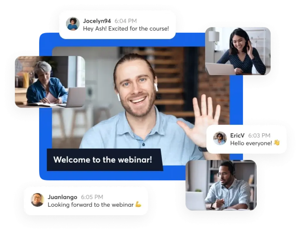 StreamYard On-Air webinar with host and live participant comments