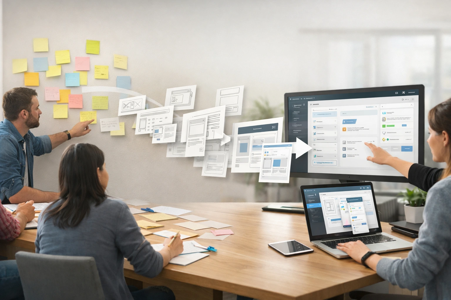 Ideation to prototype workflow from brainstorming to clickable UI