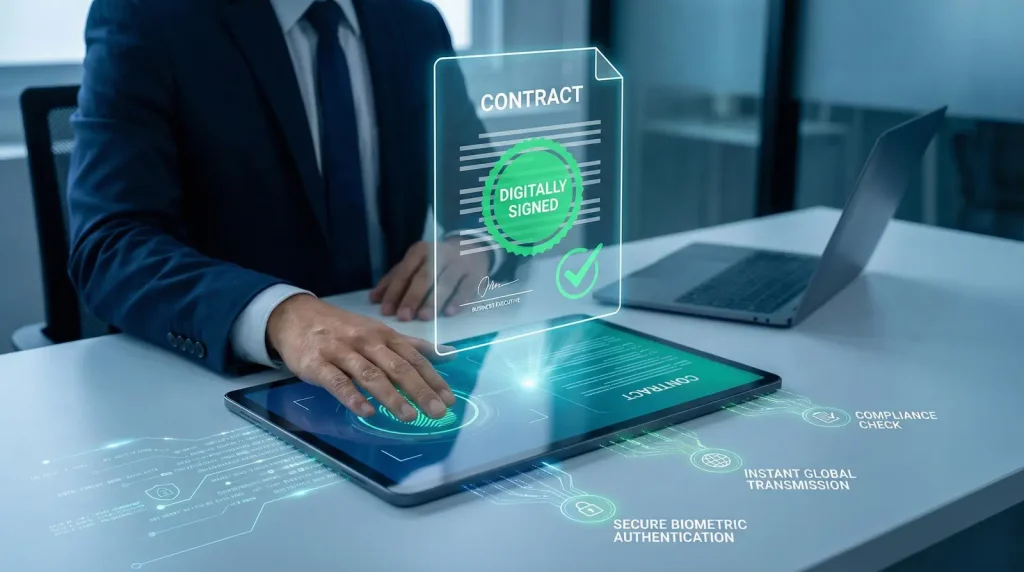 Digitally signed contract using secure electronic signature technology