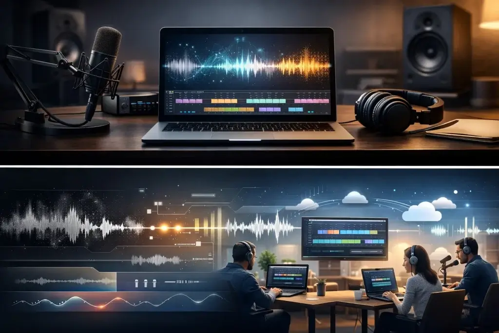 Cloud-based podcast editing software supporting remote collaboration