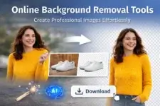 Online background removal example showing a subject isolated from the background