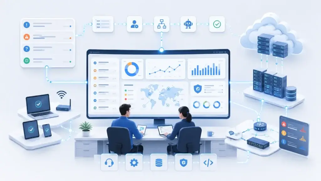 ITSM and ITOM convergence connecting tickets, endpoints, and infrastructure