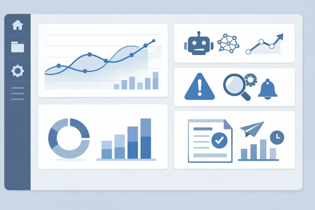 AI-assisted project dashboard with analytics and automated reporting