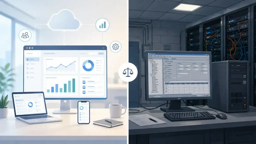 Cloud CRM compared with on-premise CRM infrastructure