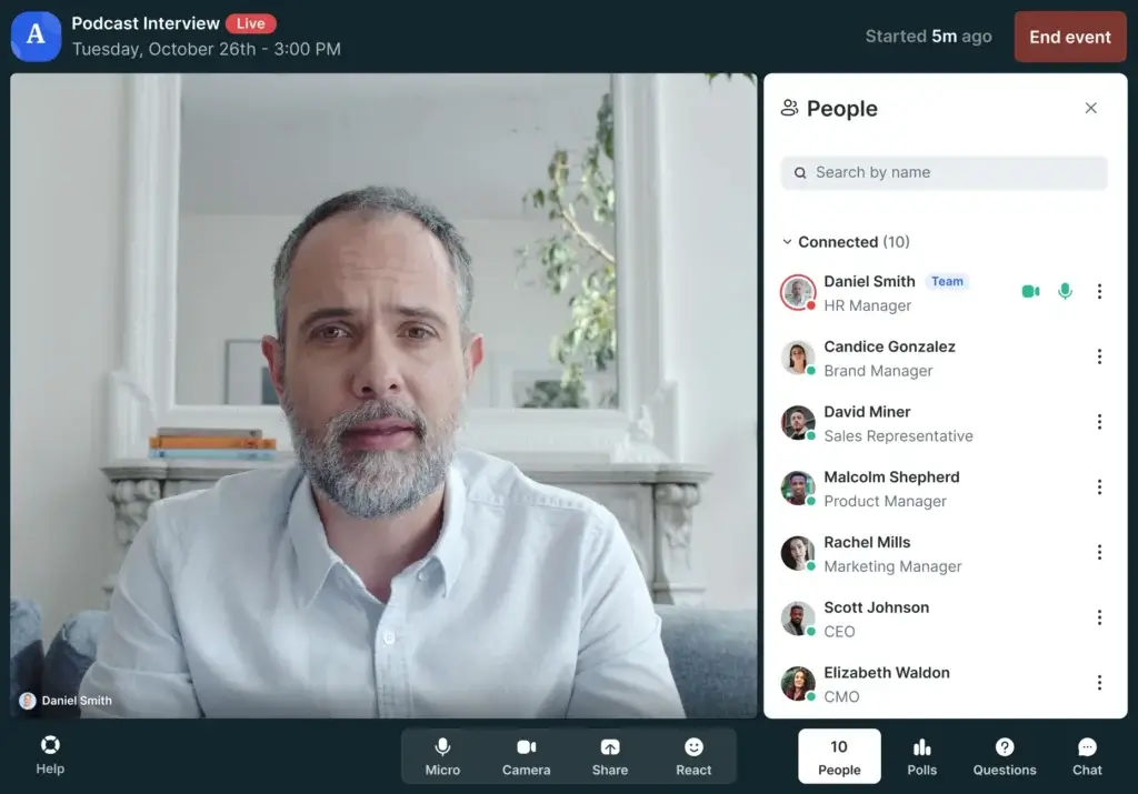 Livestorm webinar platform homepage highlighting secure browser-based online events