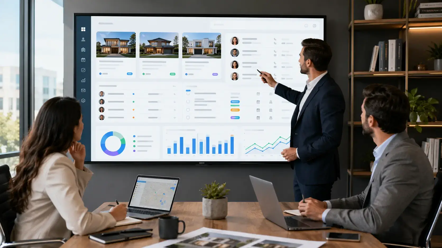 Real estate CRM dashboard for managing leads and properties