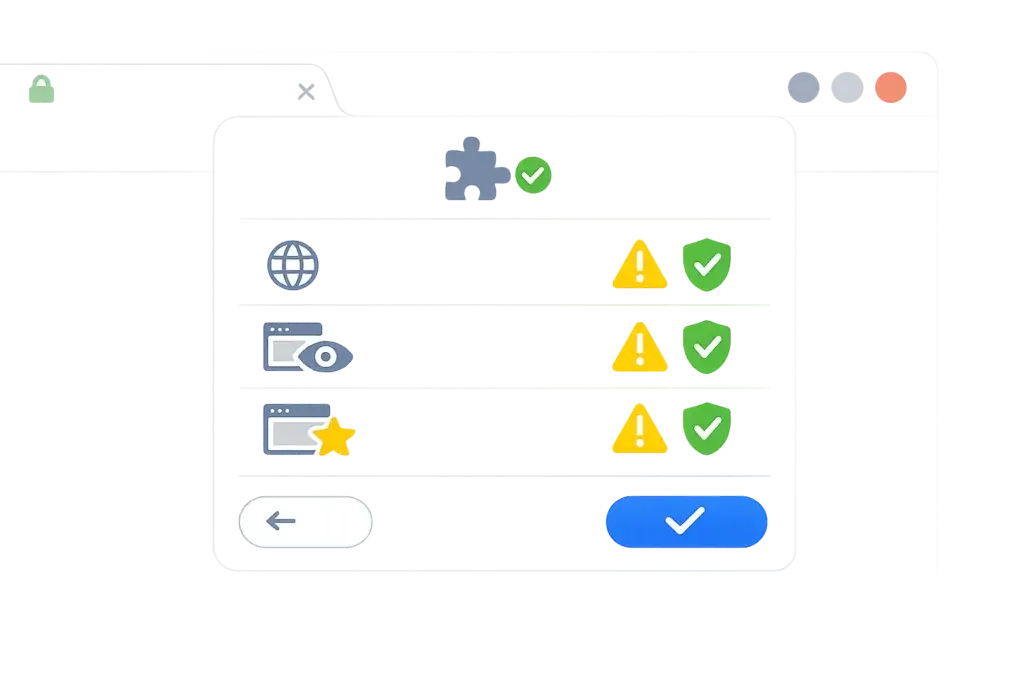 browser extension permissions and security access review