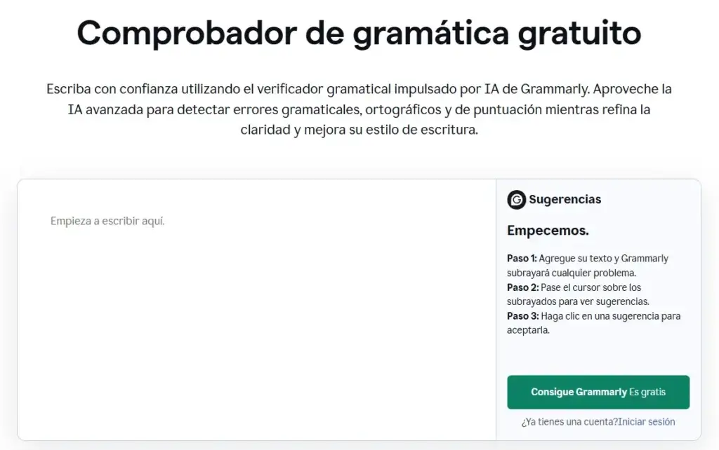 Grammarly interface showing grammar suggestions and AI writing corrections