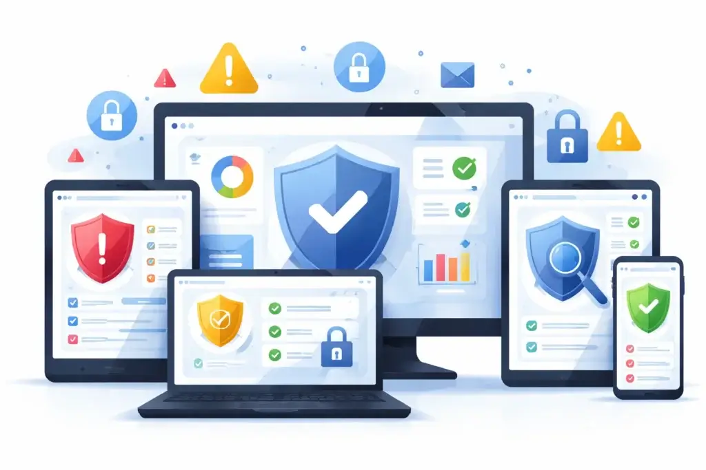 Comparison of family cybersecurity tools with scam protection and device security features