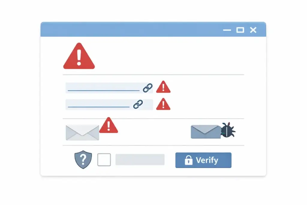 Warning signs of phishing and social engineering such as urgency alerts and suspicious links