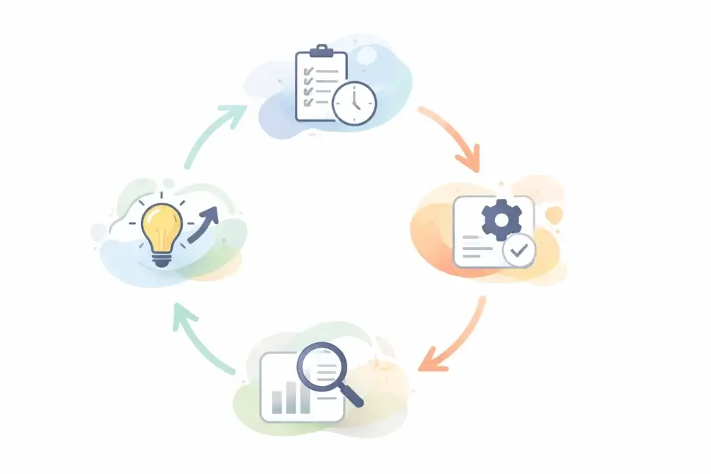 project improvement cycle diagram showing feedback loop