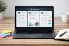 project-review-dashboard-laptop-beside-sticky-notes