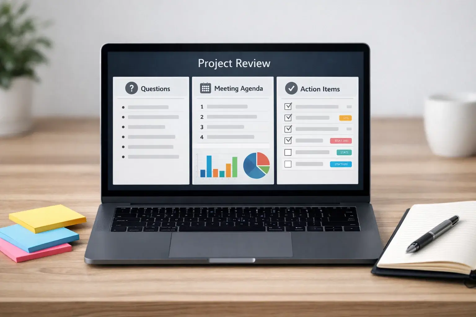 project-review-dashboard-laptop-beside-sticky-notes
