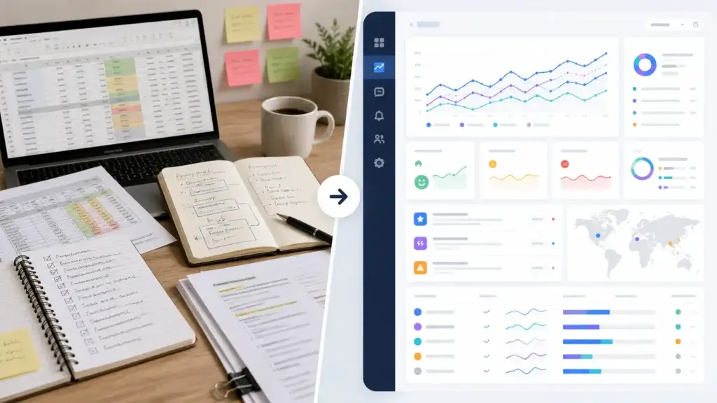 Manual AI visibility tracking compared with automated AEO monitoring tools