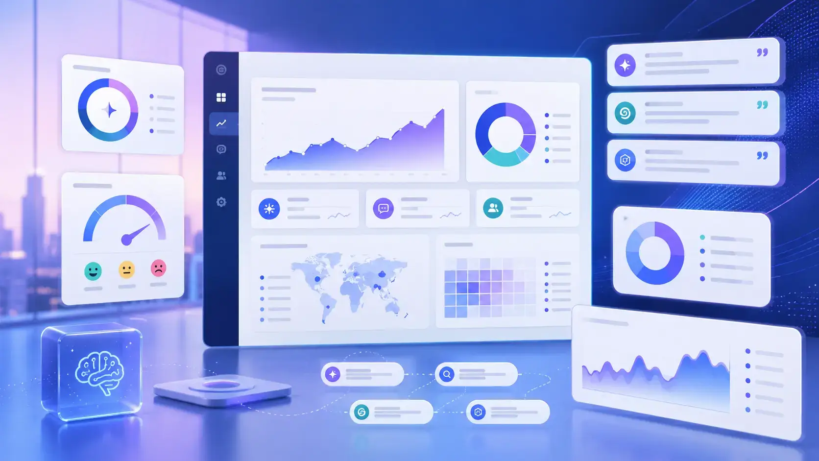 AI search brand visibility dashboard tracking brand mentions, citations, and share of voice