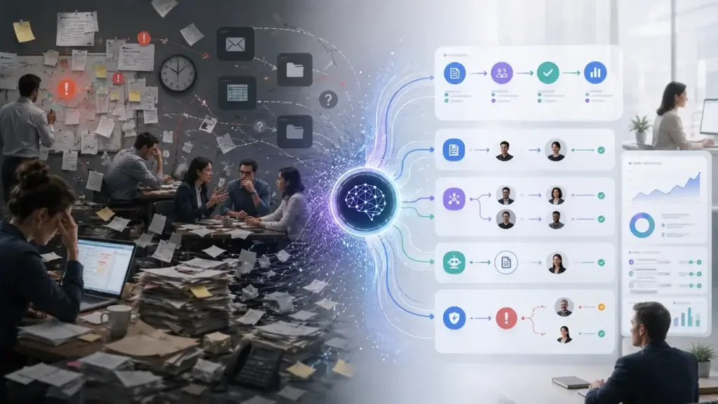 Management debt reduced by AI workflow automation and autonomous task routing