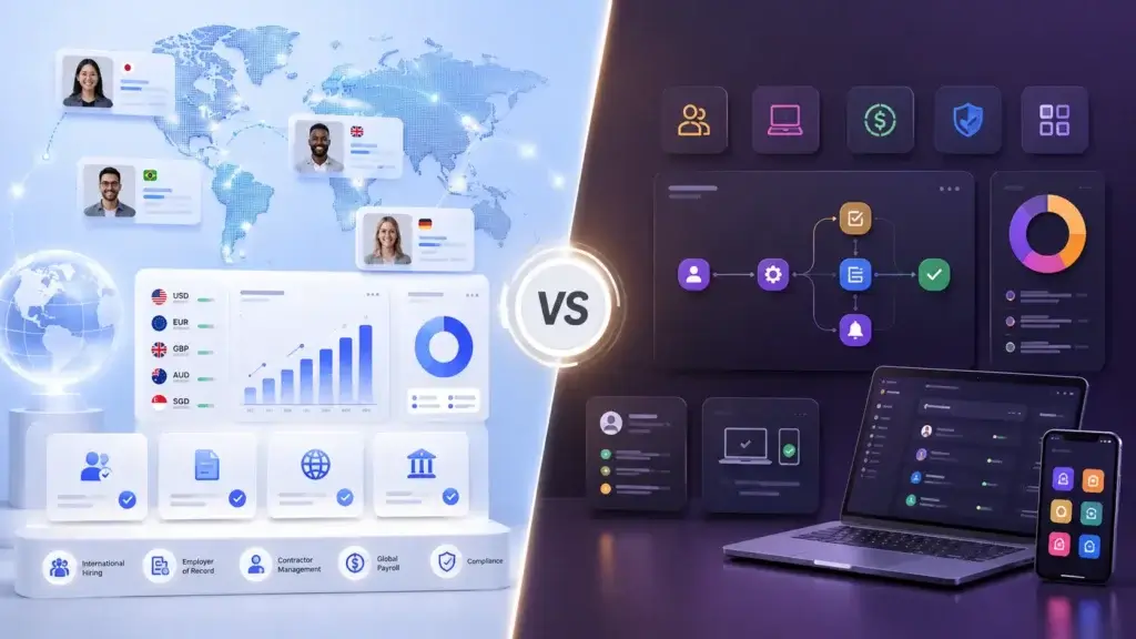 Deel vs Rippling comparison for global payroll, HR, IT, and workforce management