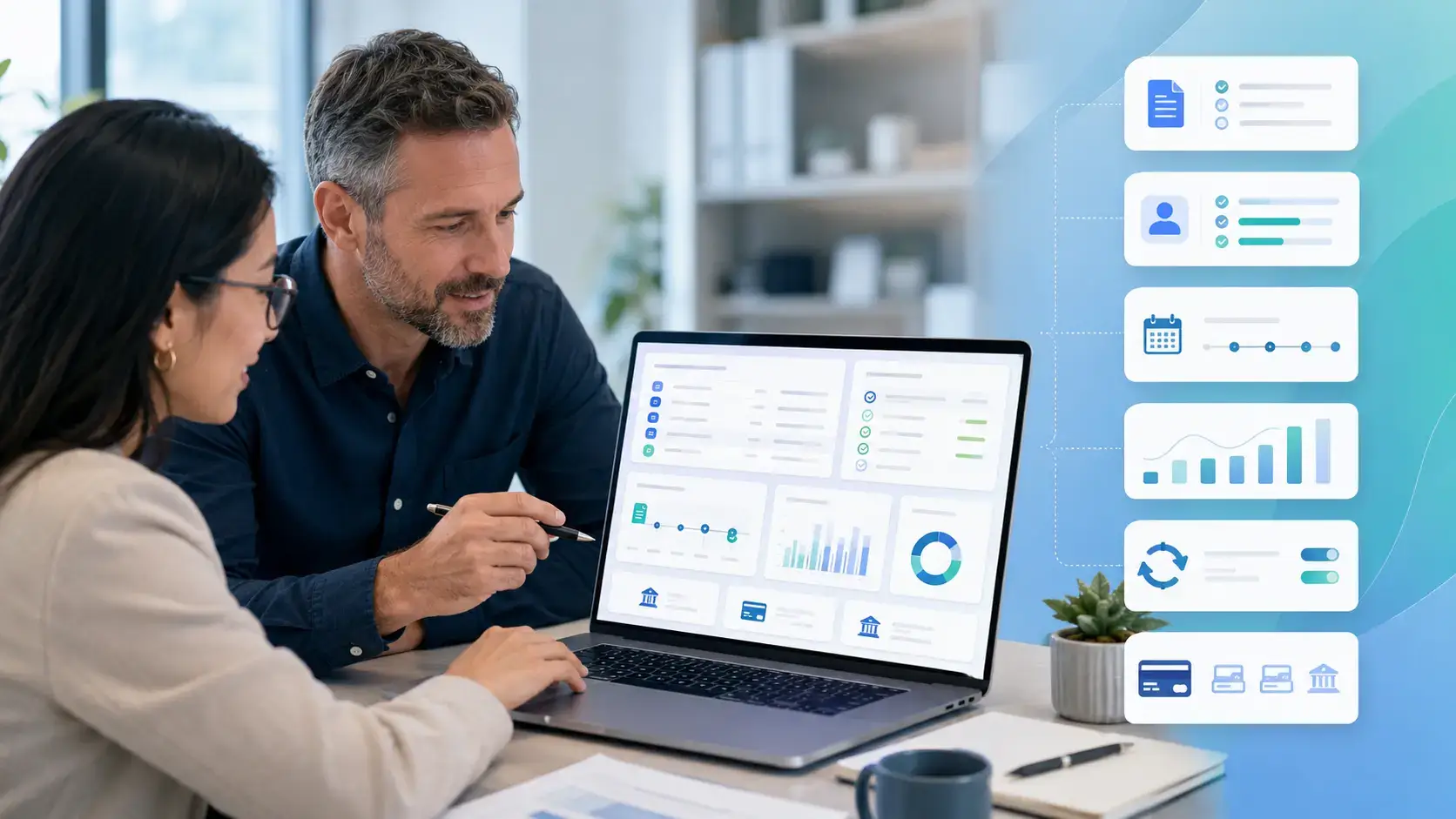 Small business bill pay software dashboard with invoices, approvals, payments, and accounting sync