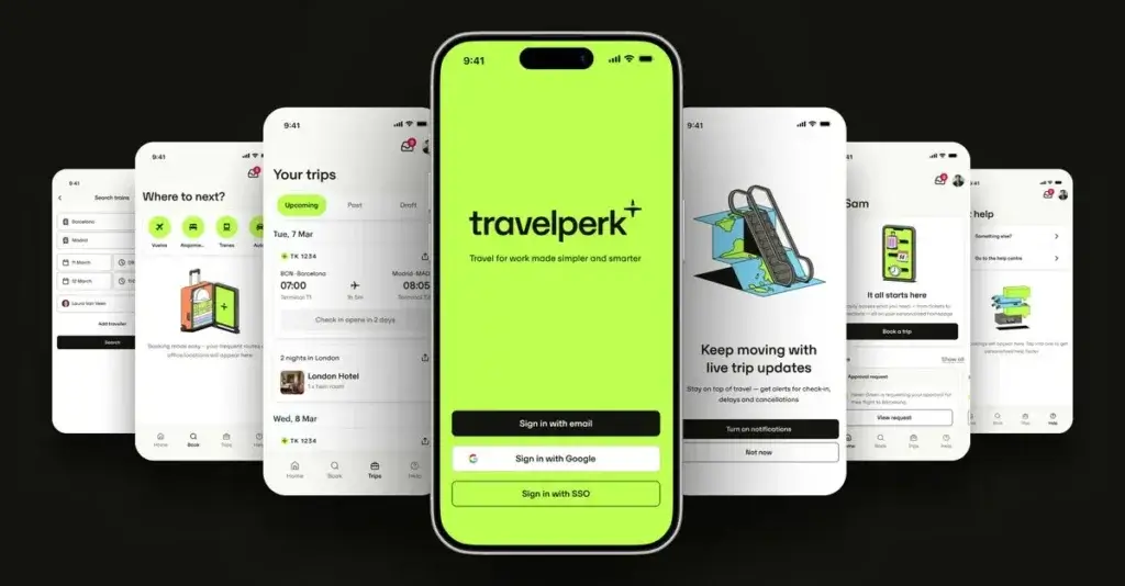 Perk mobile app for business travel management