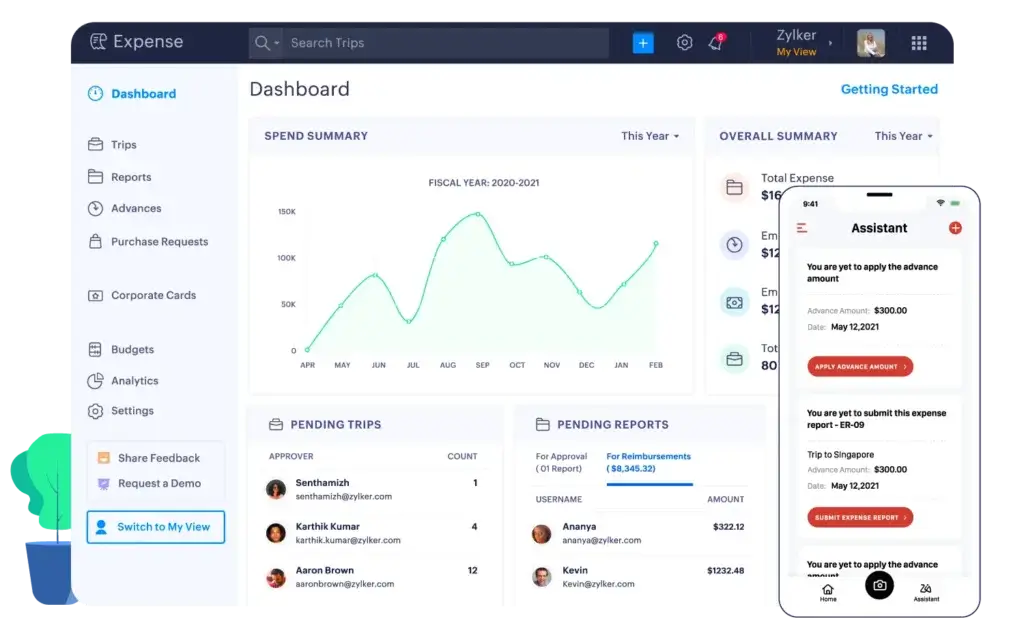 zoho-expense-software-dashboard