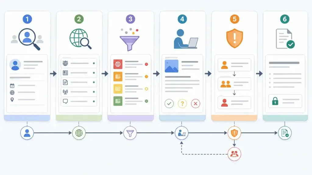 Adverse media screening workflow for compliance teams