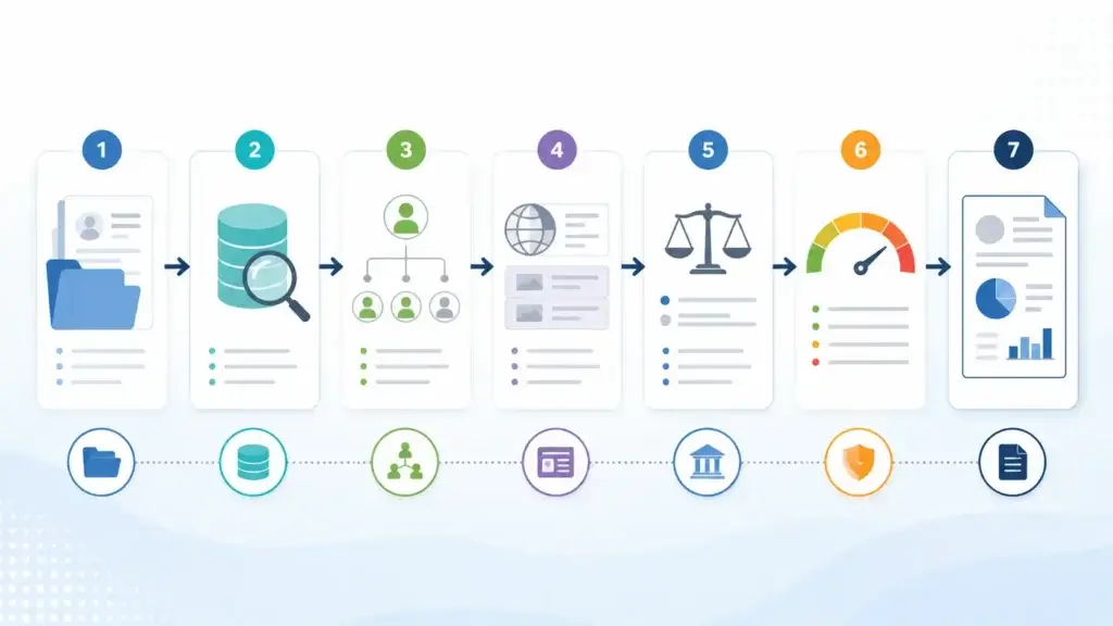 Due diligence software workflow from screening to final risk report