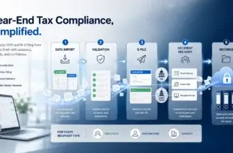 Year-end 1099 & W-2 compliance workflow illustration