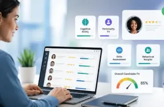 Candidate assessment dashboard showing skills, personality, behavioral insights, and job-fit scores