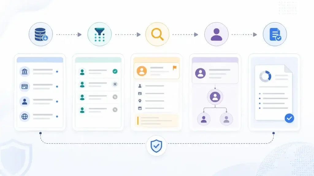 Sanctions screening process workflow