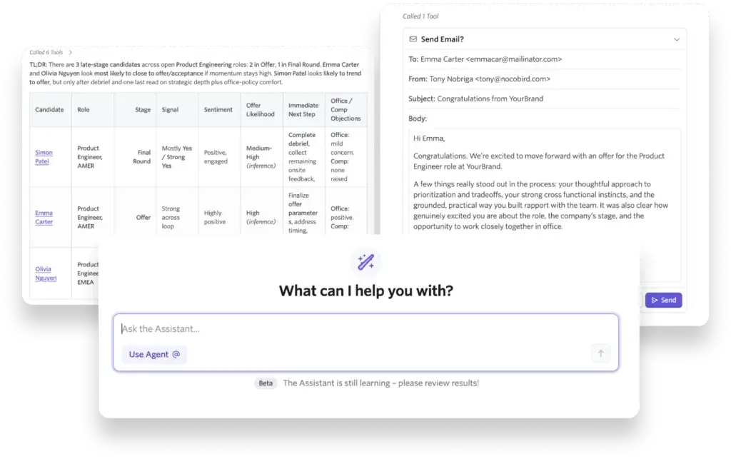 Ashby Assistant AI recruiting workspace