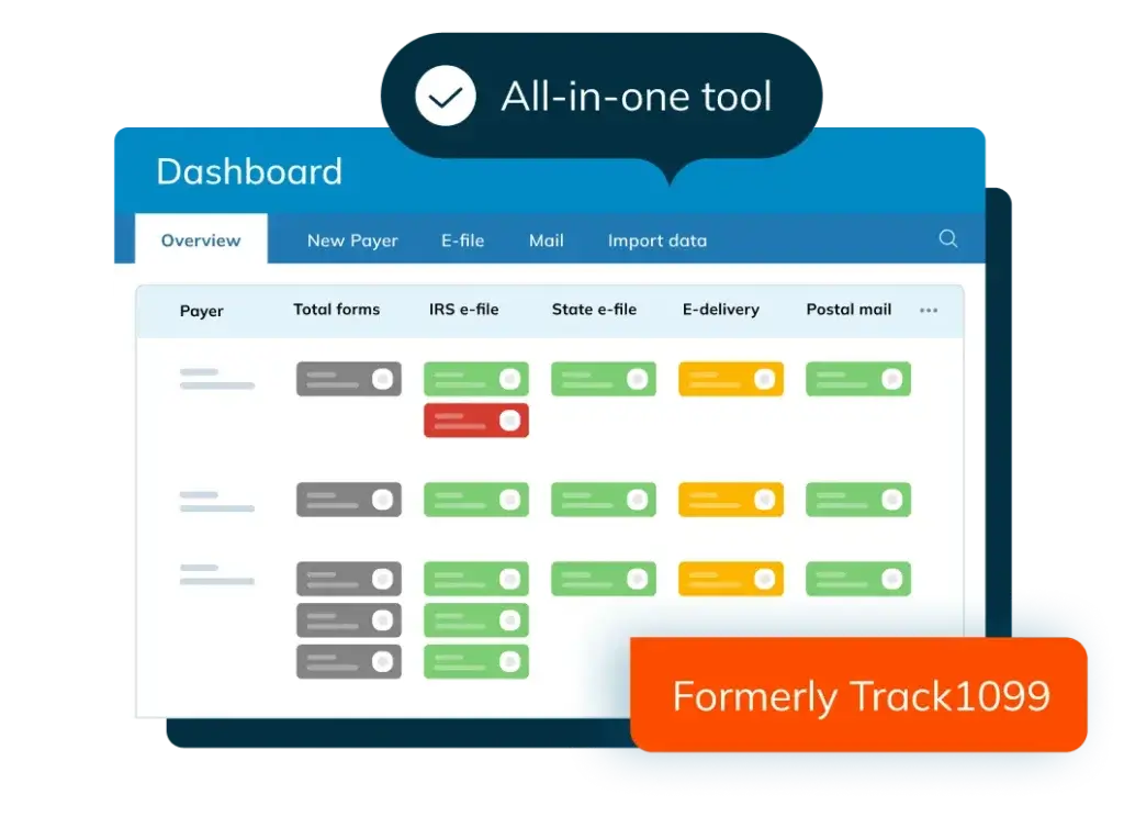 Avalara 1099 and W-9 dashboard for payer management, e-filing, e-delivery, and postal mail