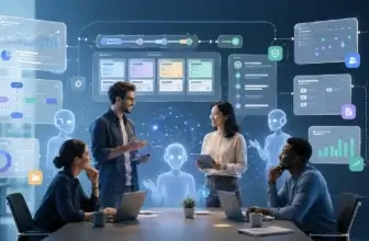 Business team using AI agents to automate work and improve productivity