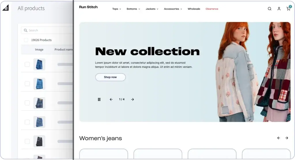 BigCommerce storefront with product catalog and ecommerce homepage design