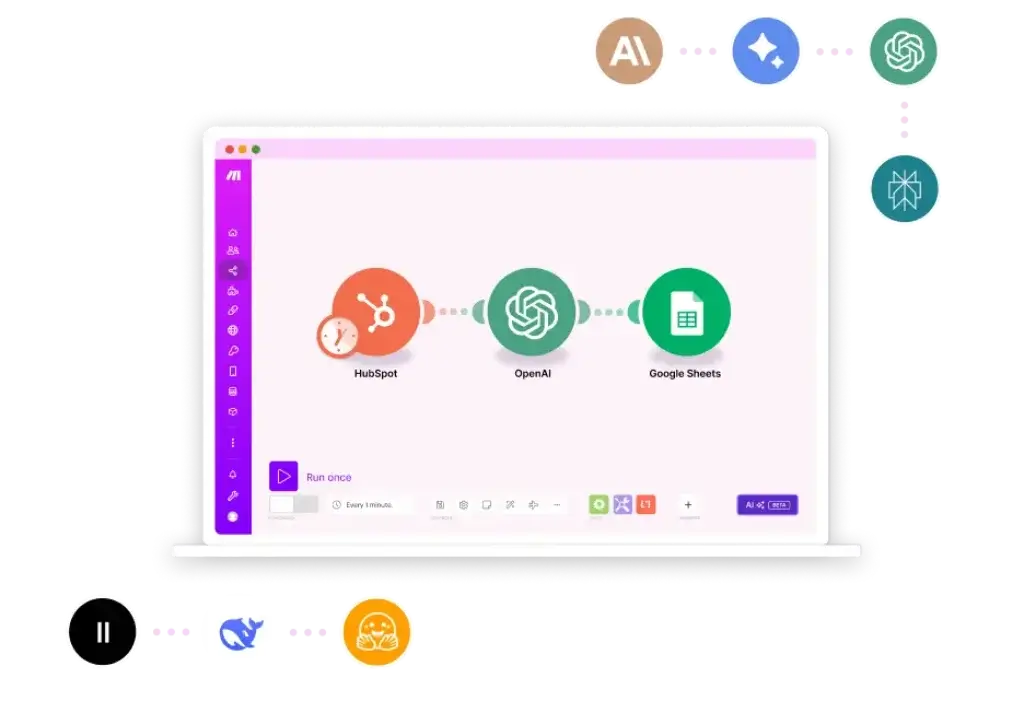 Make AI workflow automation with HubSpot and Google Sheets
