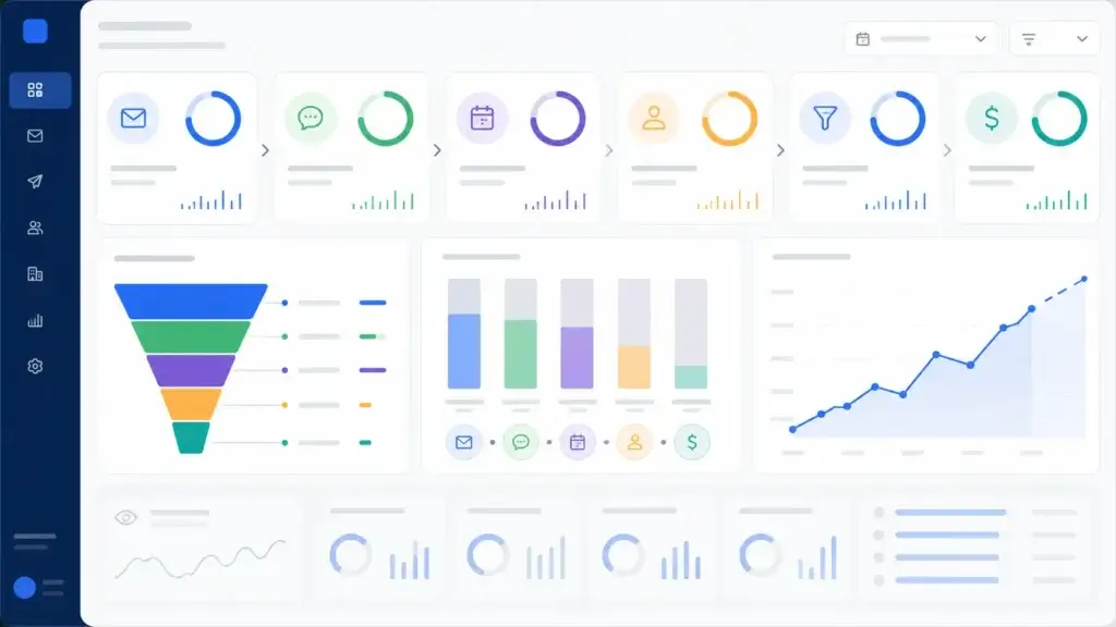 Cold email metrics dashboard focused on replies meetings and pipeline