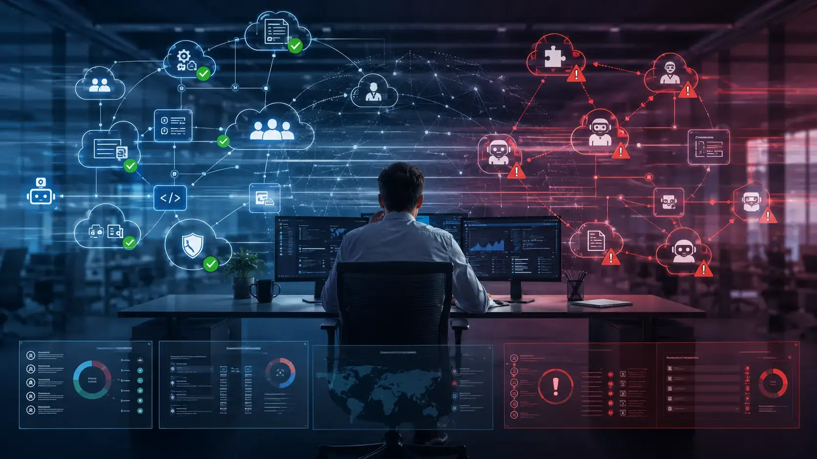 Enterprise SaaS and AI attack surface with approved and unmanaged applications
