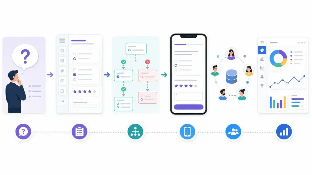 Survey design workflow from questions to analytics