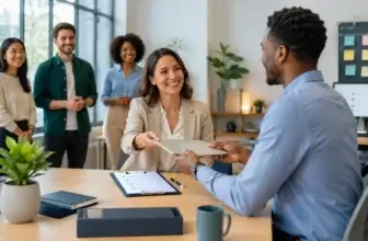 HR manager welcoming a new employee during onboarding