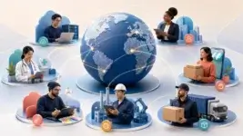 Global professionals across technology, healthcare, retail, manufacturing, creative work, and logistics
