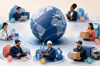 Global professionals across technology, healthcare, retail, manufacturing, creative work, and logistics