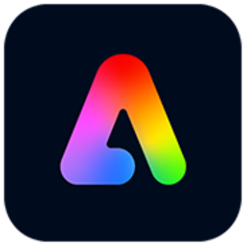 Adobe Express app icon with a multicolor A on a dark background