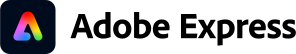 Adobe Express logo with a multicolor A symbol