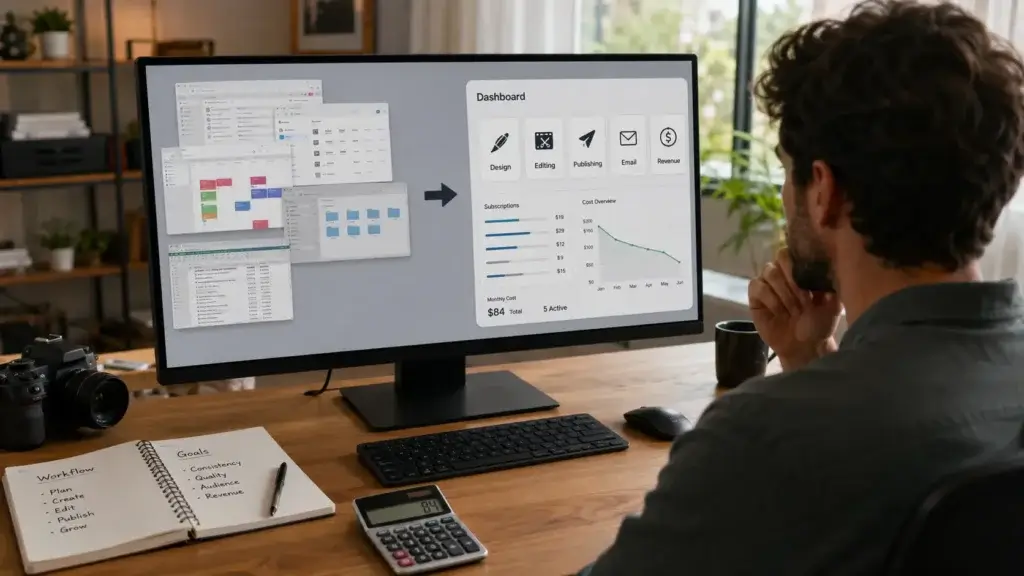 Creator simplifying software subscriptions into a focused content and revenue stack
