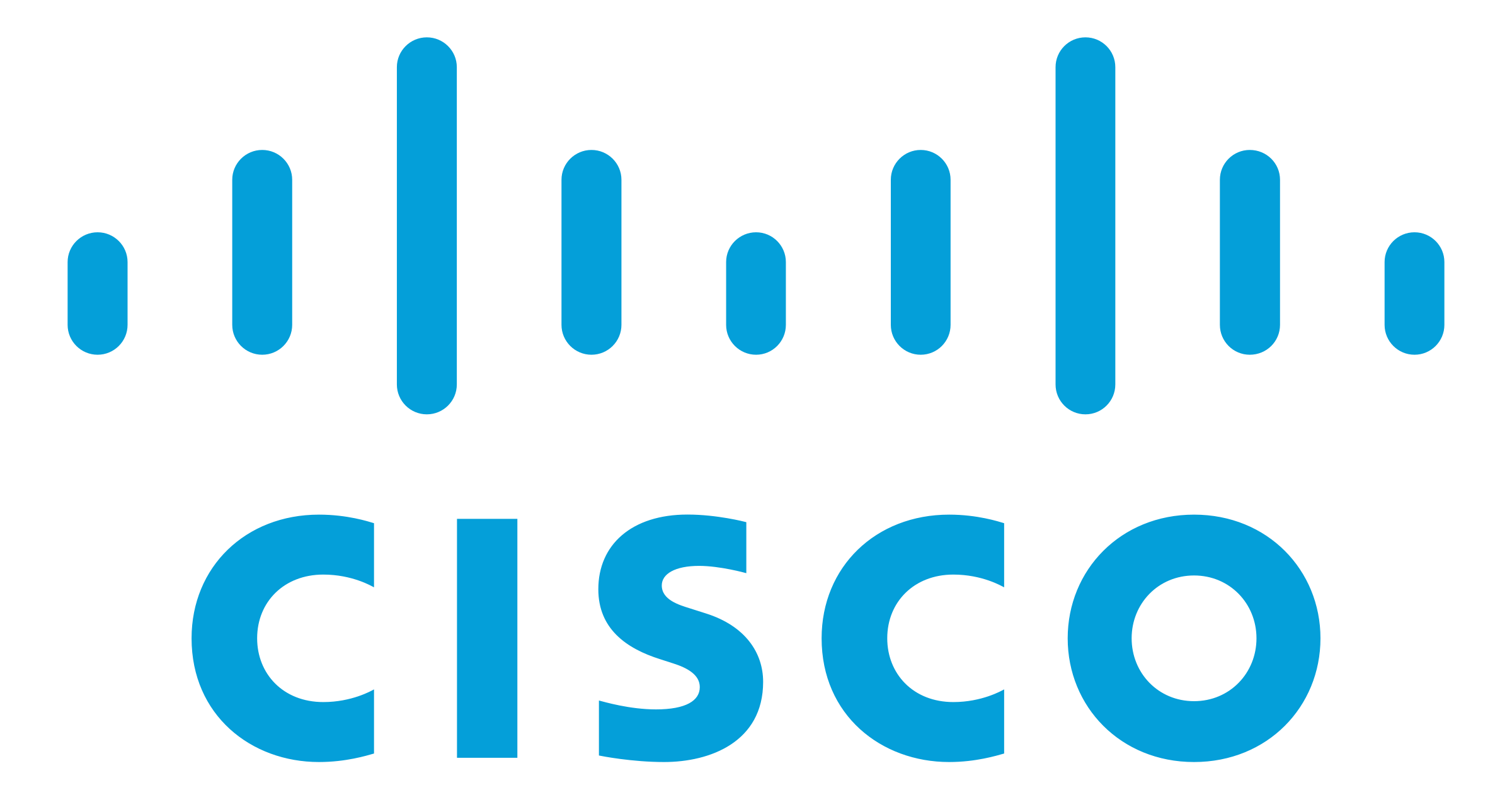 Cisco logo in blue on a transparent background